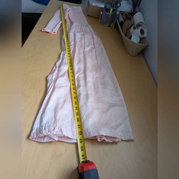 FREE PEOPLE Lucky Love Midi Dress Baby Pink No Size Tag (S Approx) Satin Finish - Picture 15 of 16